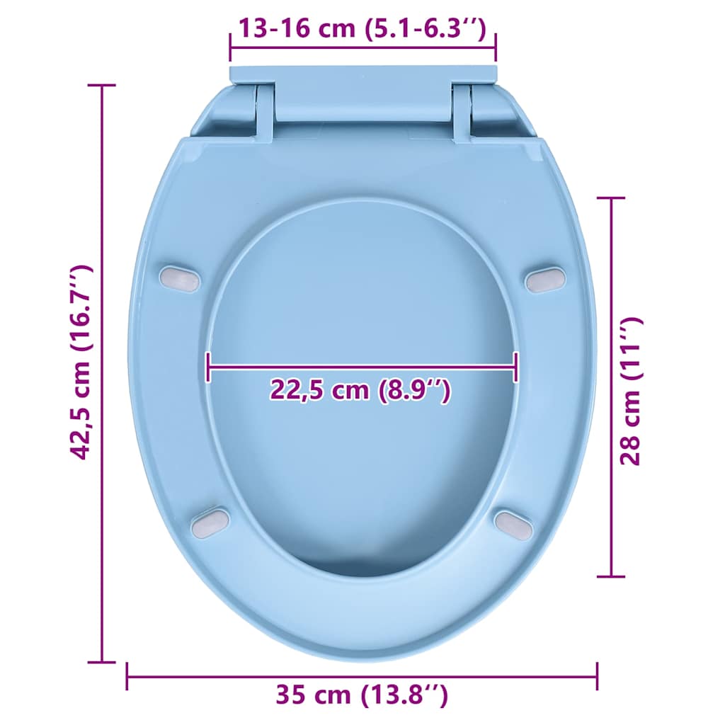 soft close toiletsæde oval blå