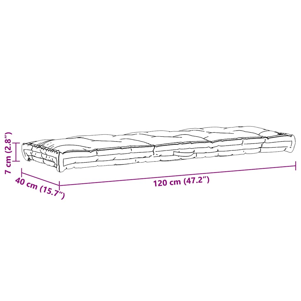 hynde til pallesofa 120x40x7 cm antracitgrå