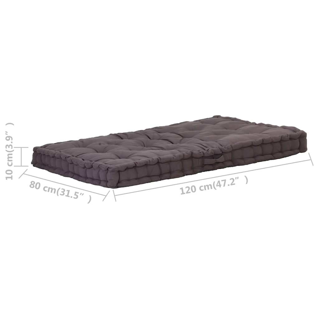 hynde til pallesofa 120x80x10 cm antracitgrå