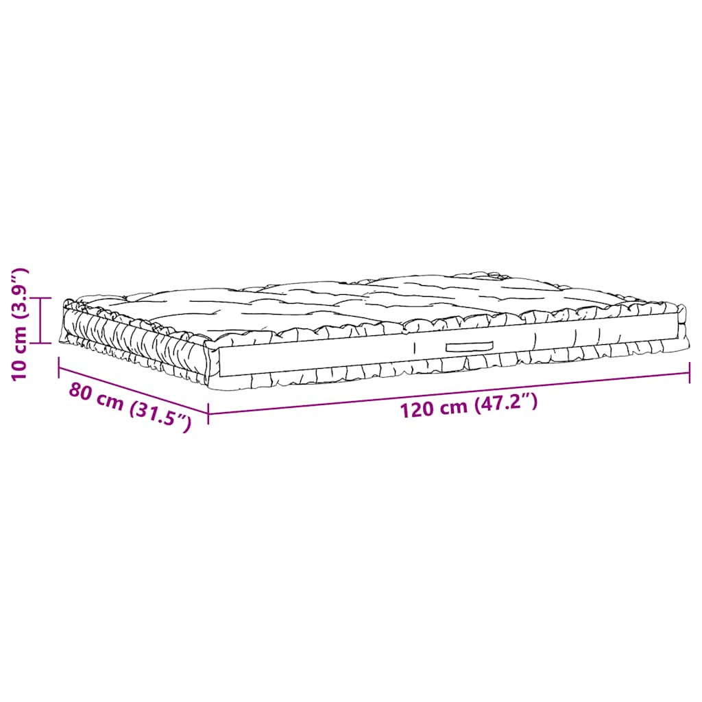 hynde til pallesofa 120x80x10 cm bomuld beige