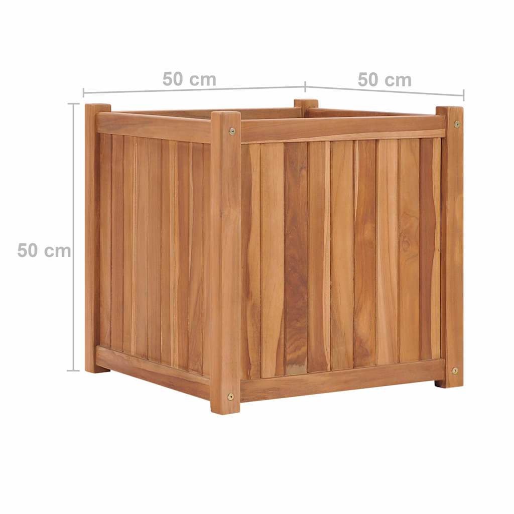 hævet plantekasse 50x50x50 cm massivt teaktræ