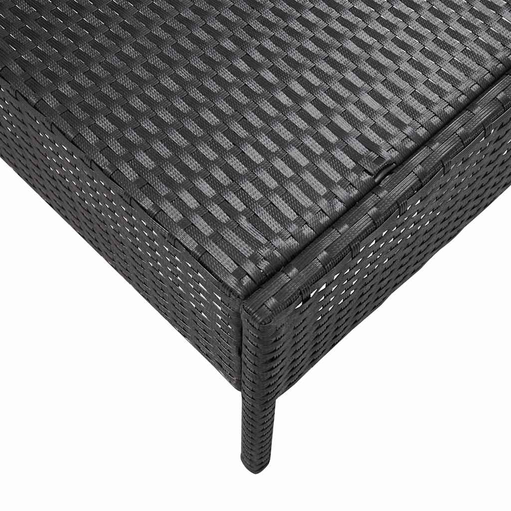 havesofasæt med hynder 5 dele polyrattan sort