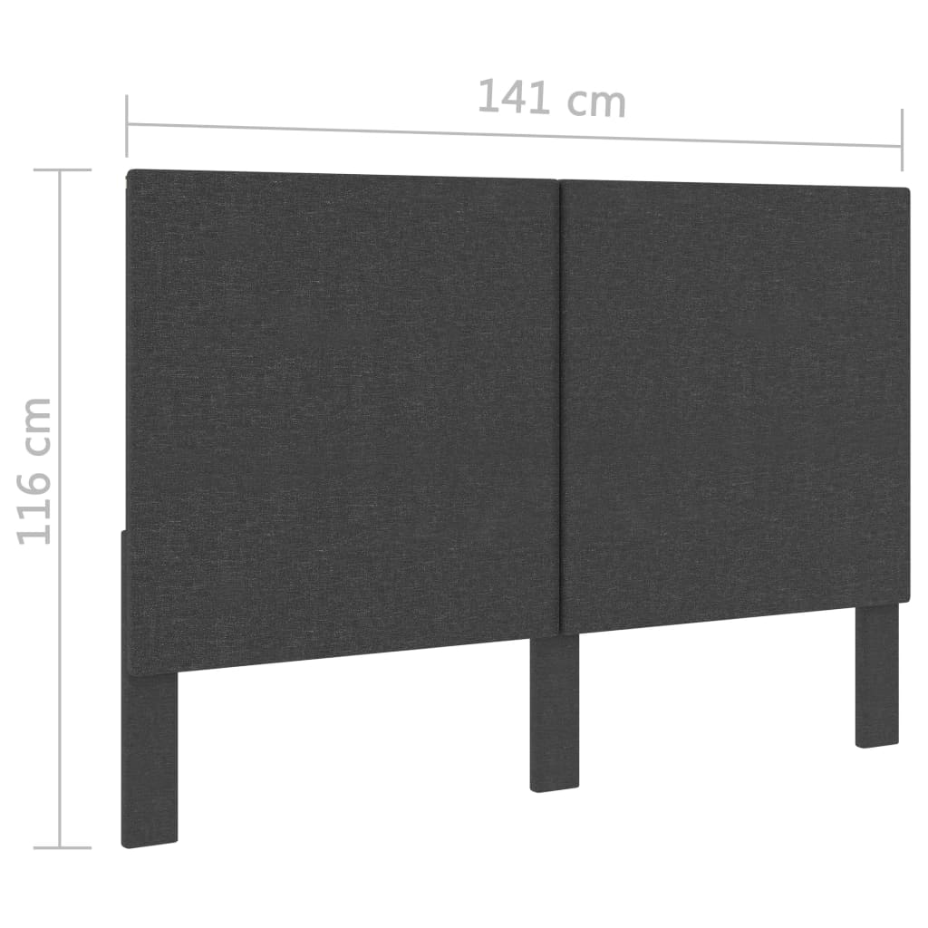 sengegavl 140x200 cm stof mørkegrå