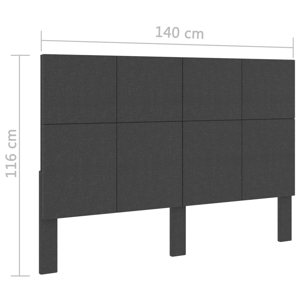 sengegavl 140x200 cm stof mørkegrå