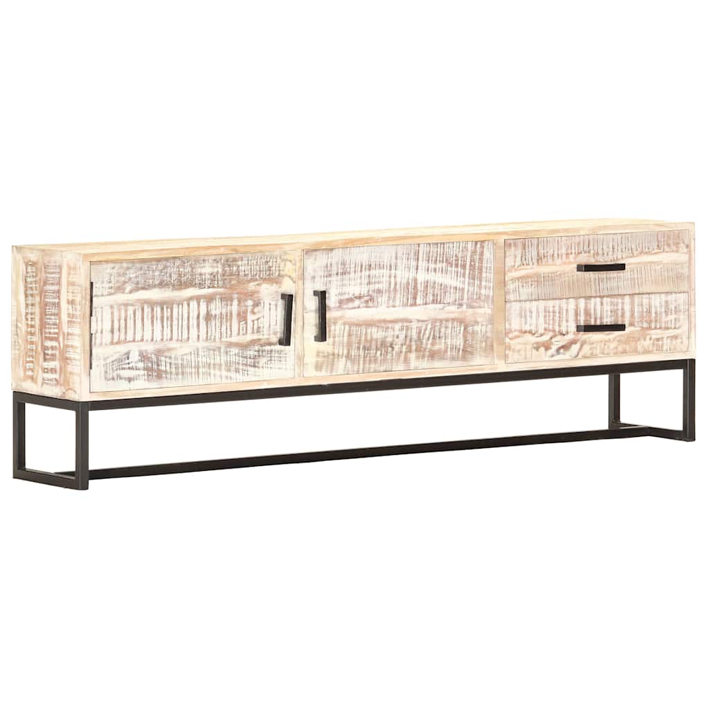 tv-skab 140 x 30 x 45 cm massivt akacietræ hvid