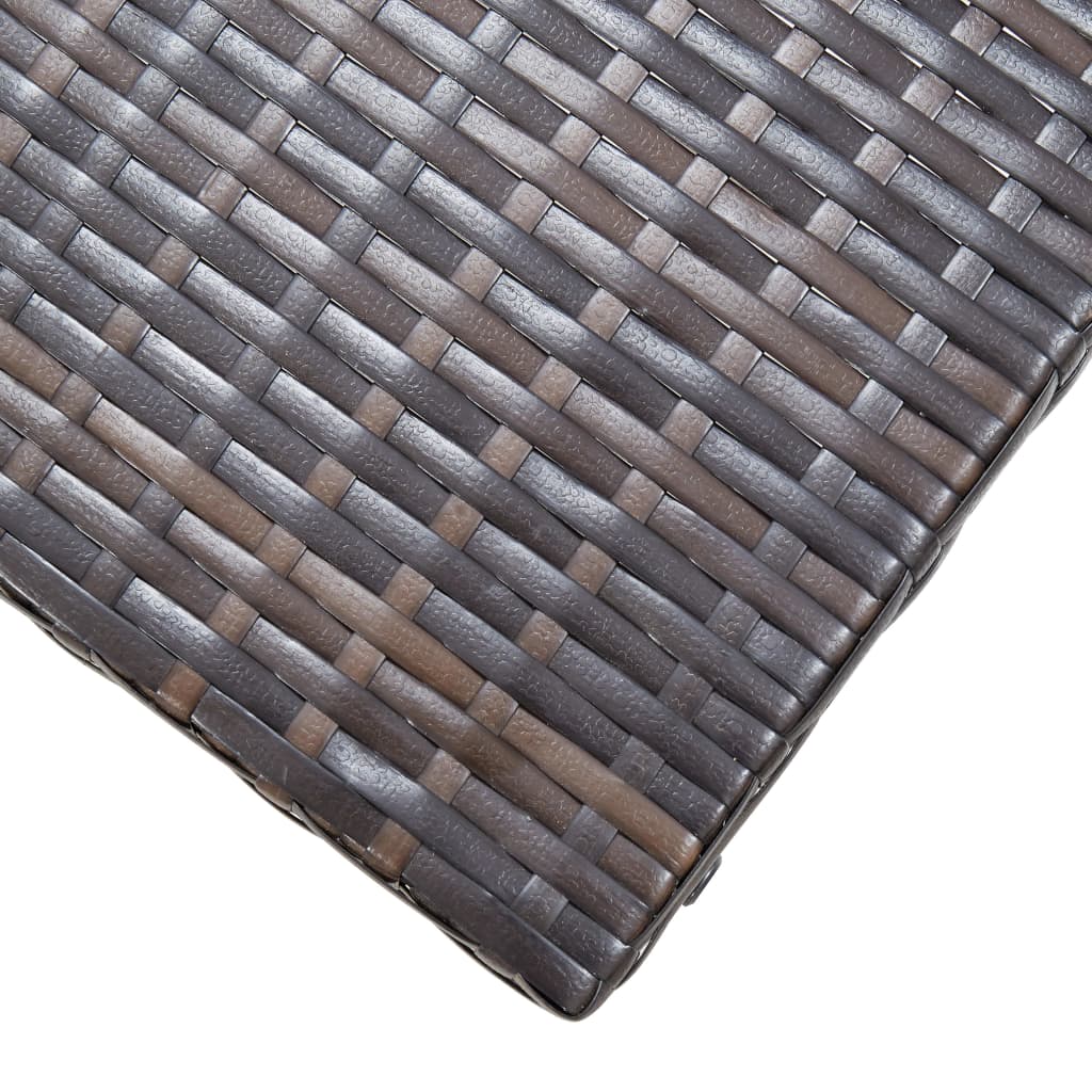 foldbar skammel polyrattan brun