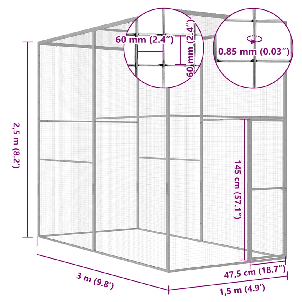 kattebur 3x1,5x2,5 cm galvaniseret stål