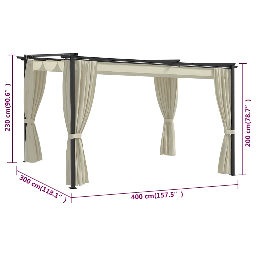 pavillon 4x3 m cremefarvet