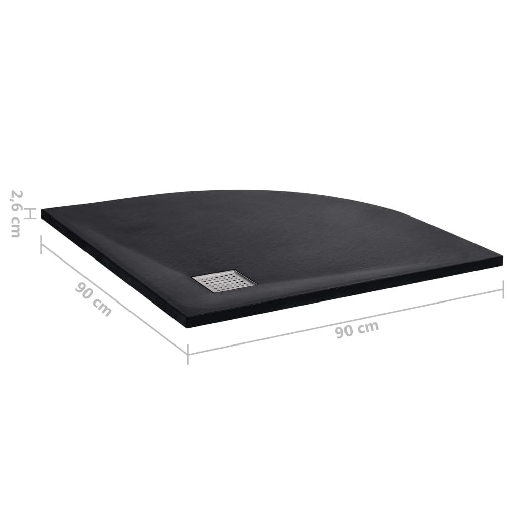 brusebakke SMC 90x90 cm sort