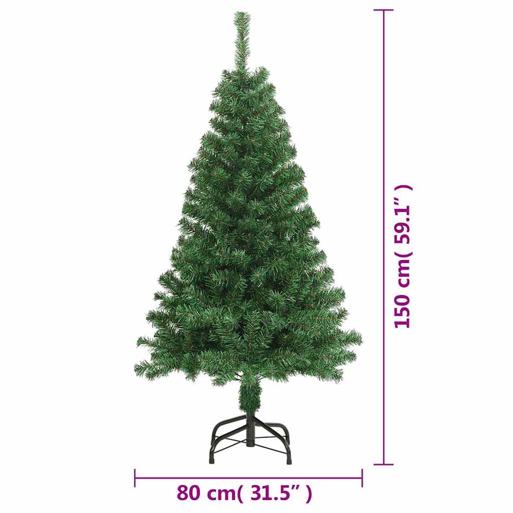 kunstigt juletræ med tykke grene 150 cm PVC grøn