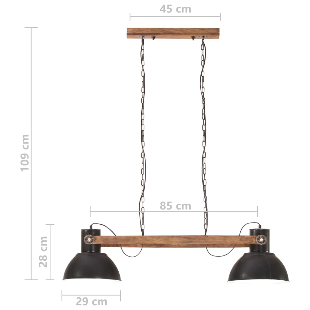 industriel hængelampe 25 W 109 cm E27 mat sort