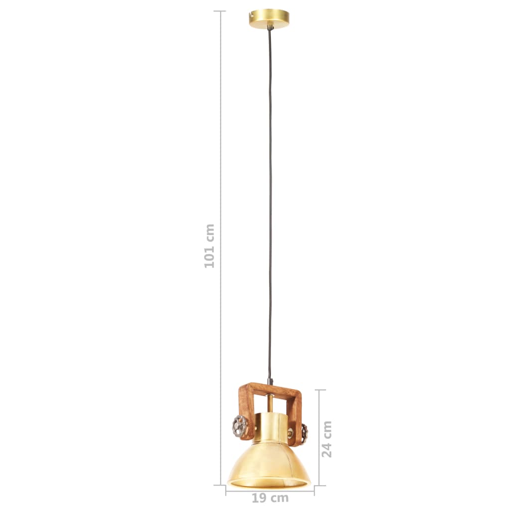 industriel hængelampe 25 W rund 19 cm E27 messingfarvet