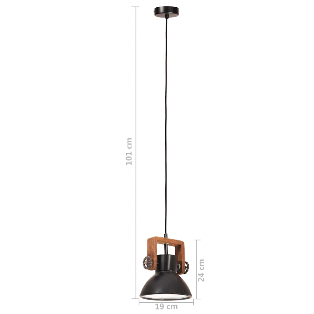 industriel hængelampe 25 W rund 19 cm E27 mat sort
