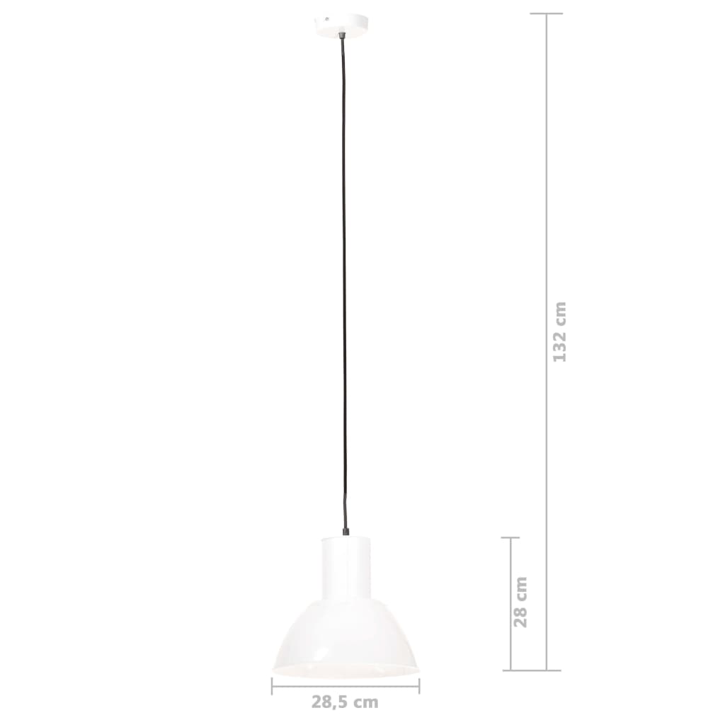 hængelampe 25 W rund 28,5 cm E27 hvid