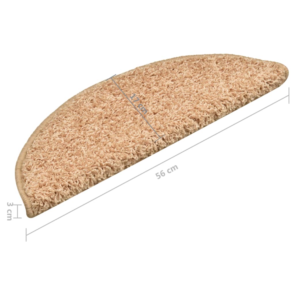 trappemåtter 15 stk. 56x17x3 cm guld halvrund