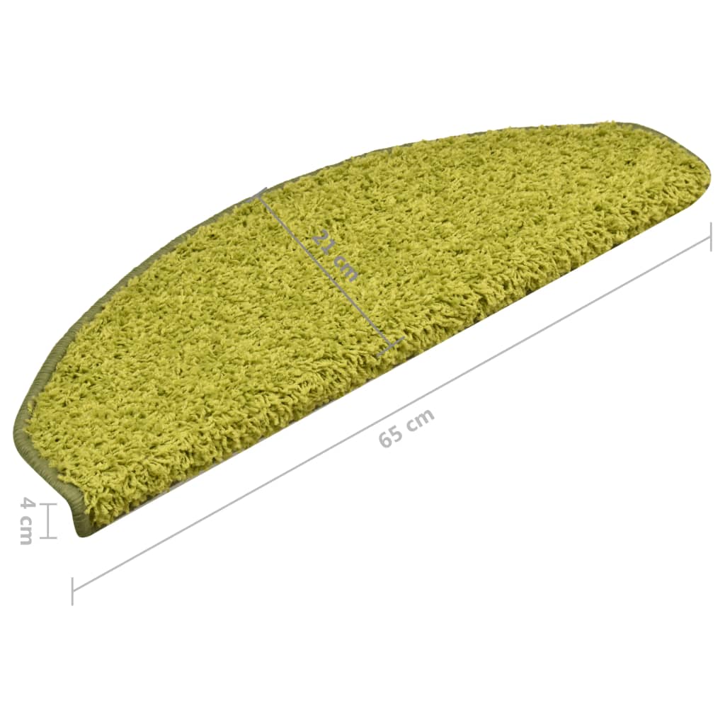 trappemåtter 15 stk. 65x21x4 cm grønne halvrund store
