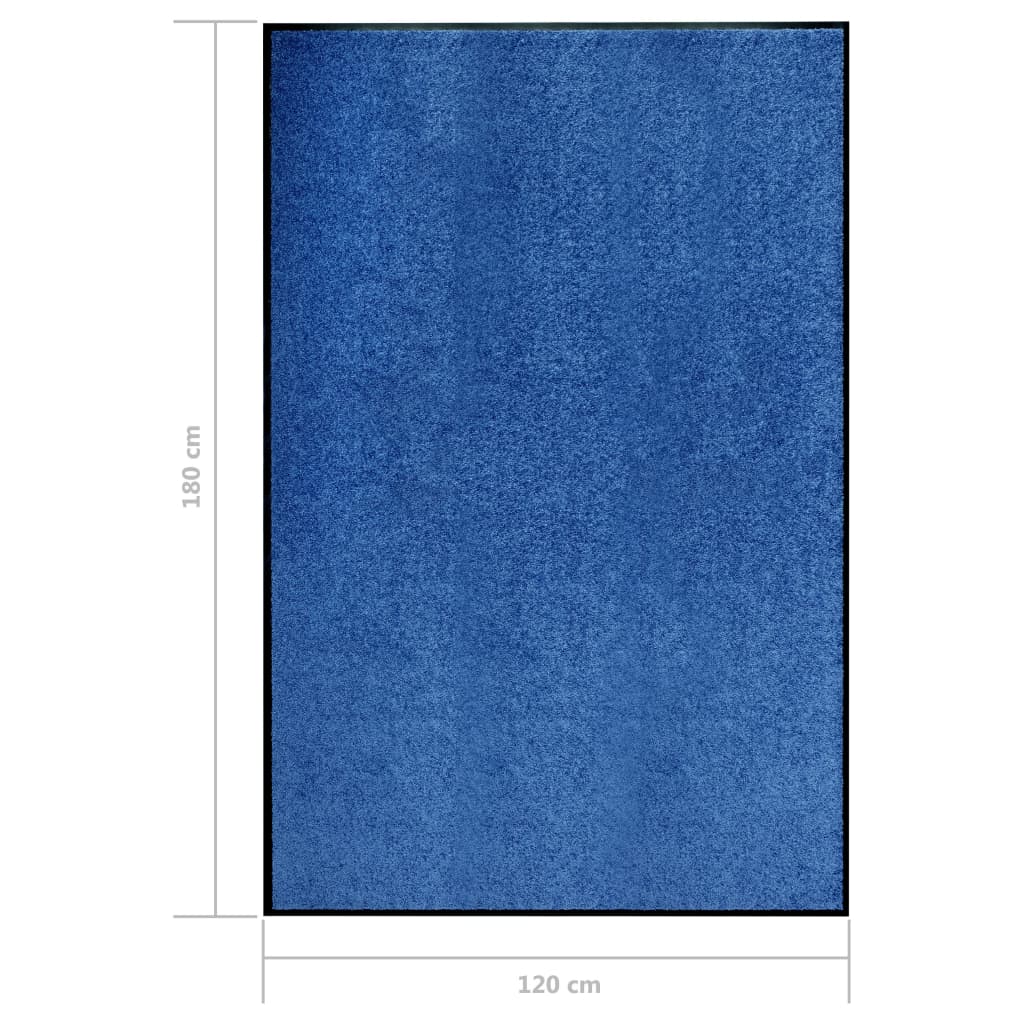 vaskbar dørmåtte 120x180 cm blå