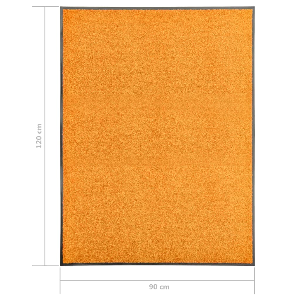vaskbar dørmåtte 90x120 cm orange