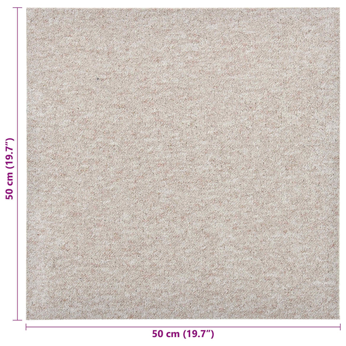 Tæppe 20 stk. Lys beige 50 x 50 cm 100% Polypropylen