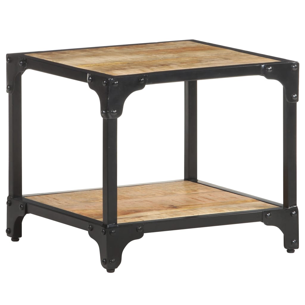 sofabord 40x40x36 cm massivt ru mangotræ
