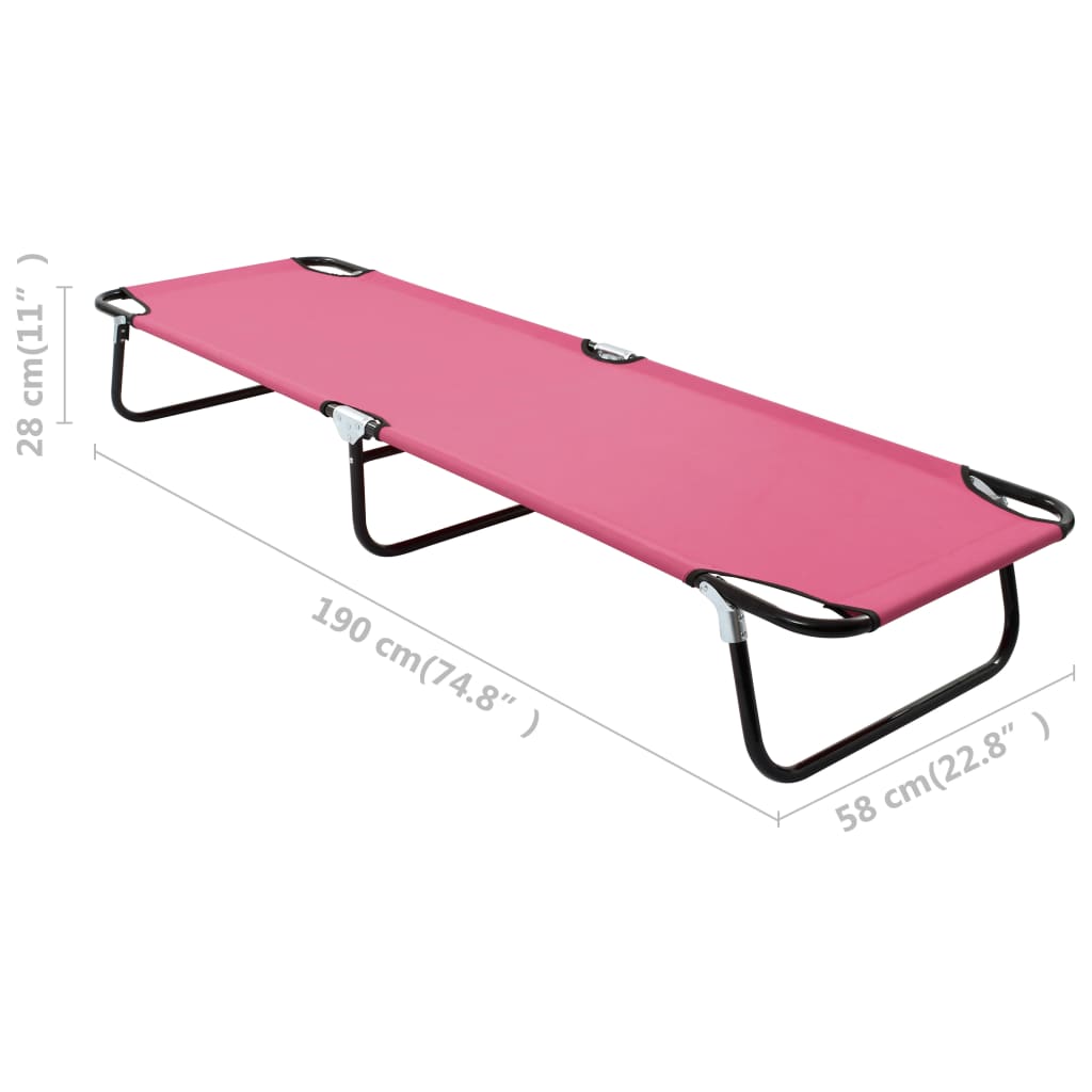 foldbar liggestol stål pink