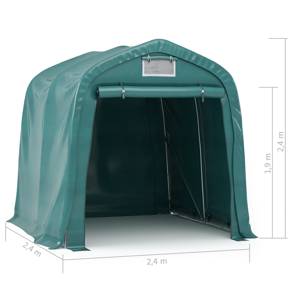 garagetelt 2,4x2,4 cm PVC grøn