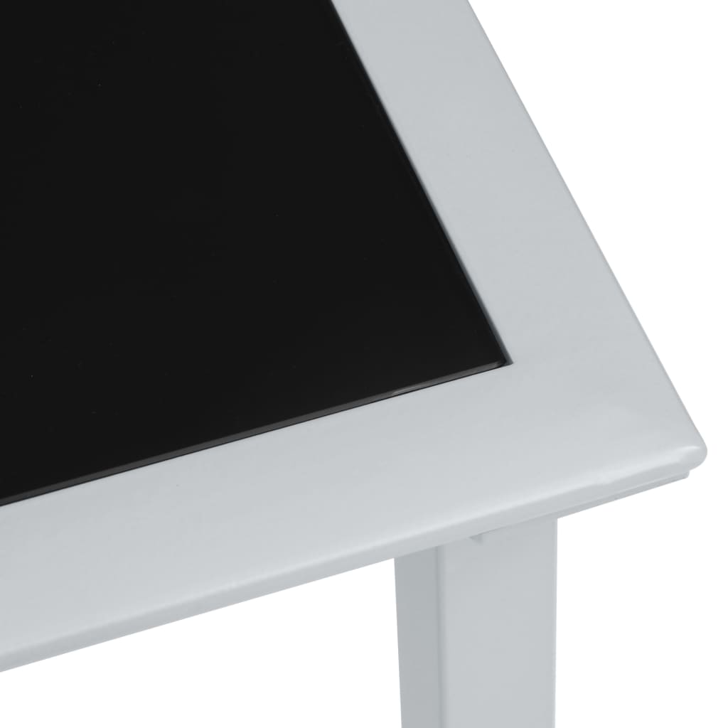 liggestole 2 stk. med bord aluminium gråbrun