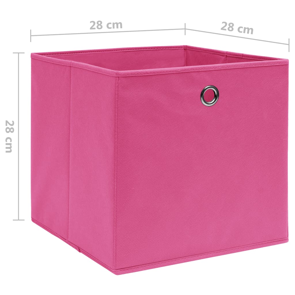 opbevaringskasser 4 stk. ikke-vævet stof 28x28x28 cm pink