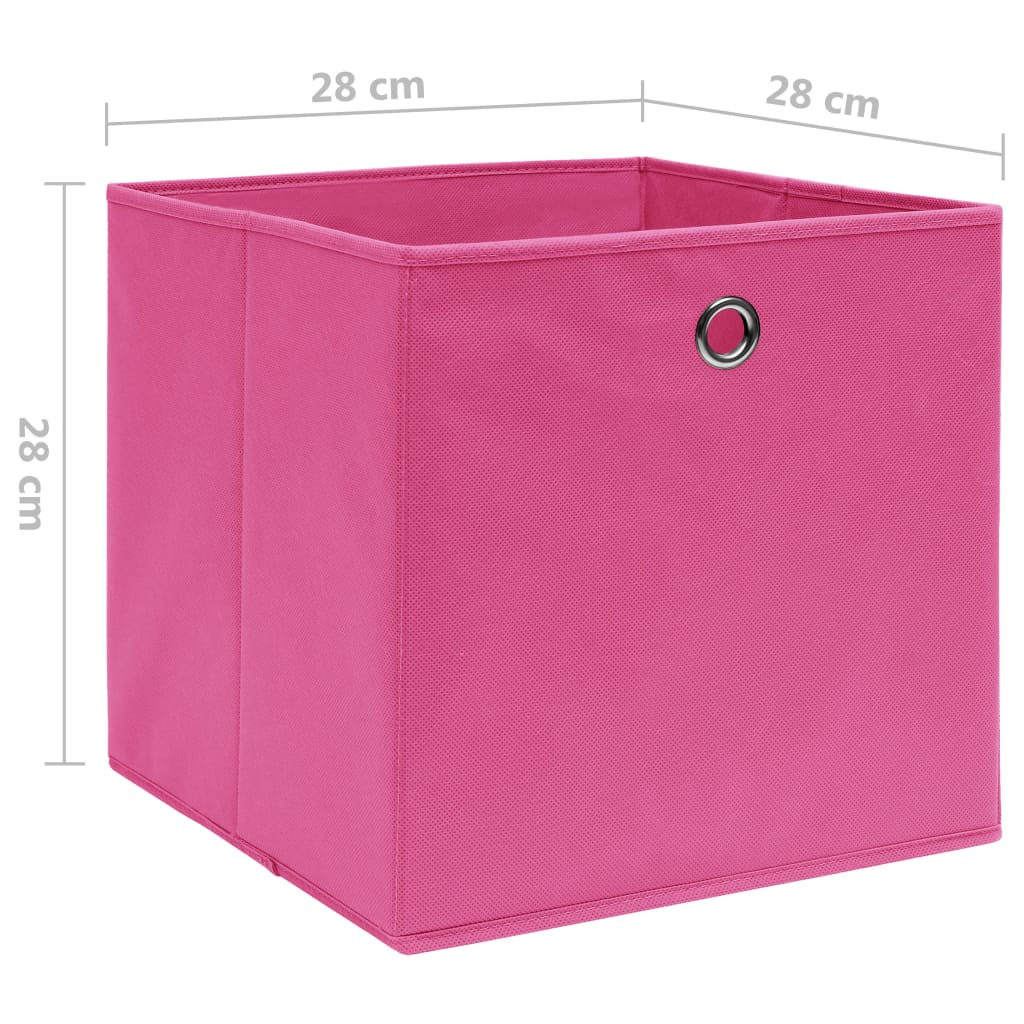 opbevaringskasser 10 stk. ikke-vævet stof 28x28x28 cm pink