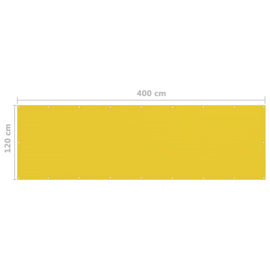 altanafskærmning 120x400 cm HDPE gul