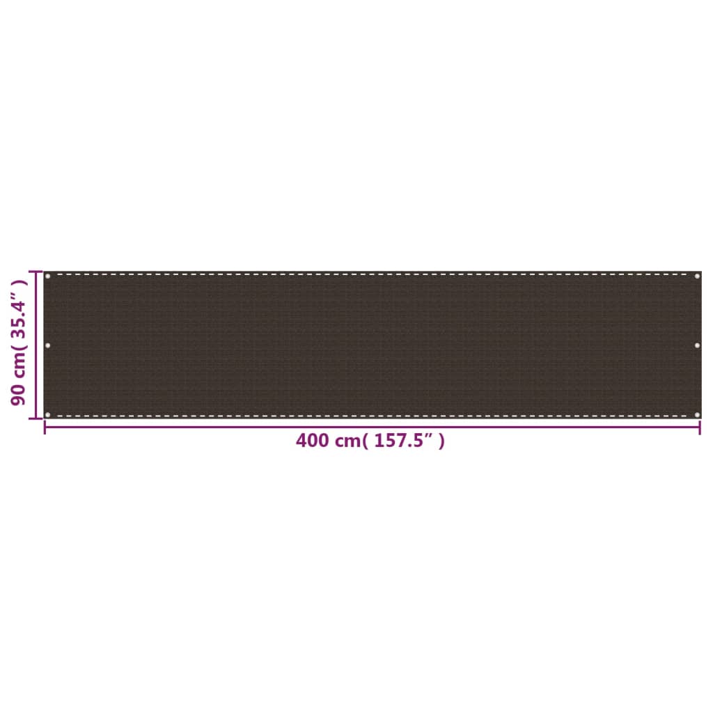 altanafskærmning 90x400 cm HDPE brun