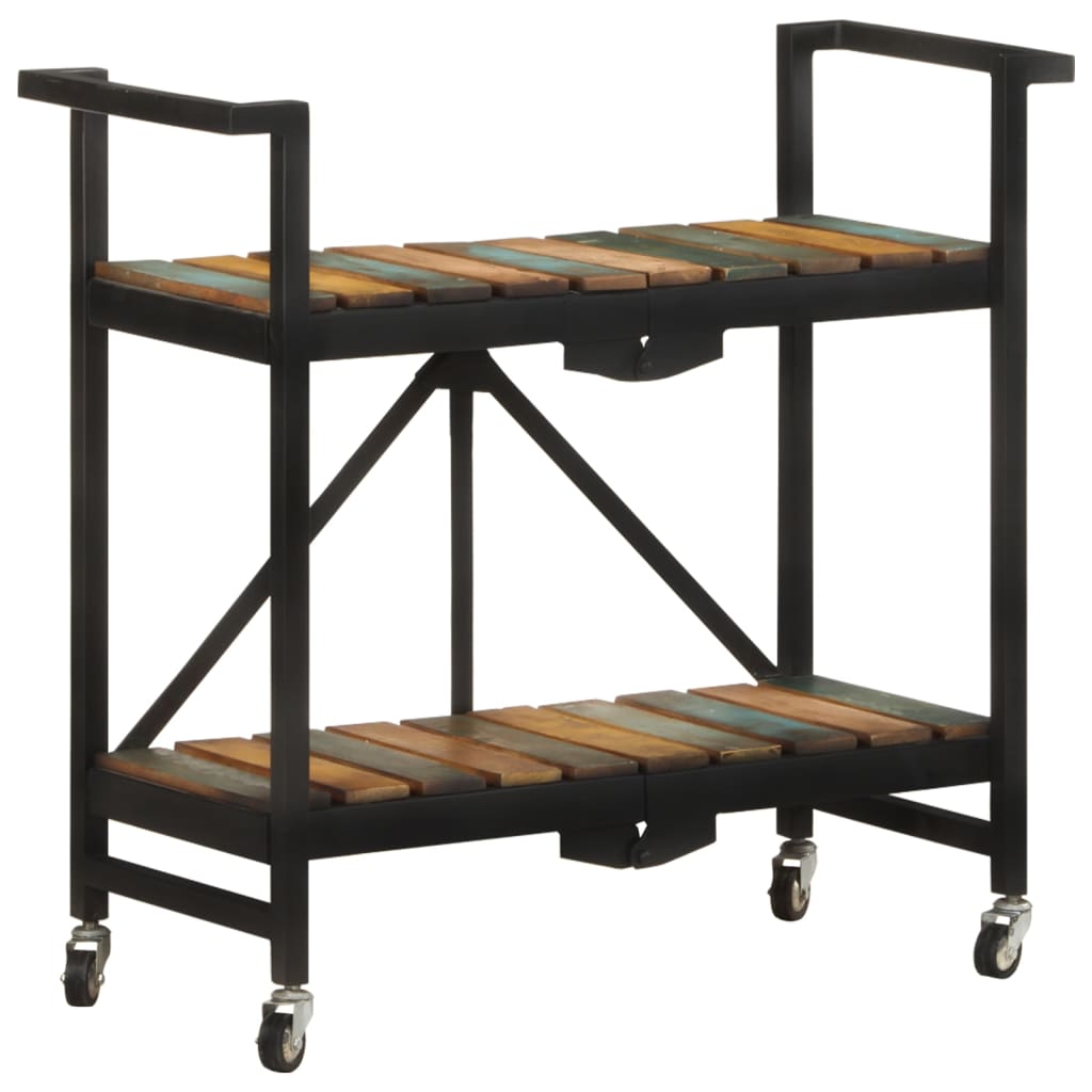 køkkenvogn 87x36x81 cm massivt genbrugstræ