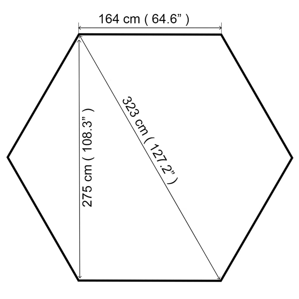 havepavillon 323x275x265 cm 180 g/m² hvid