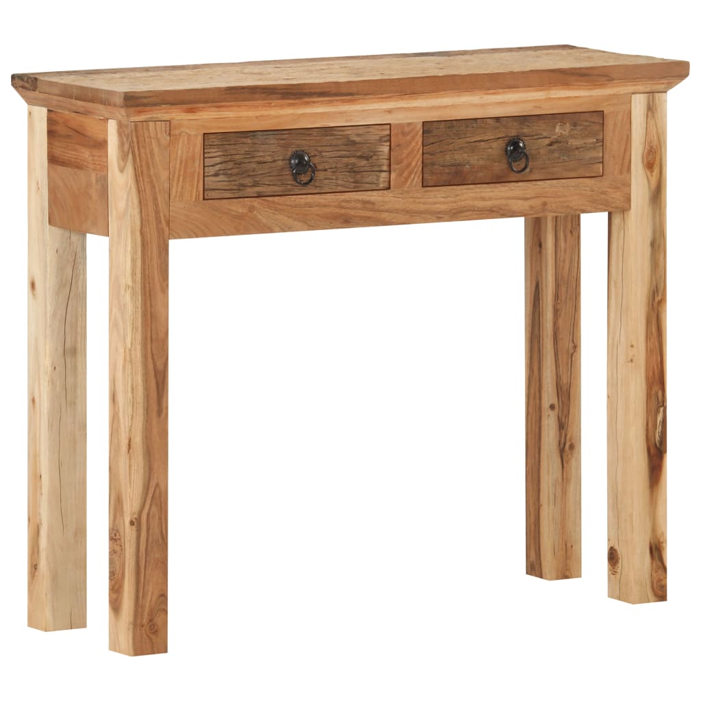 konsolbord 90,5x30x75 cm massivt akacietræ og genbrugstræ