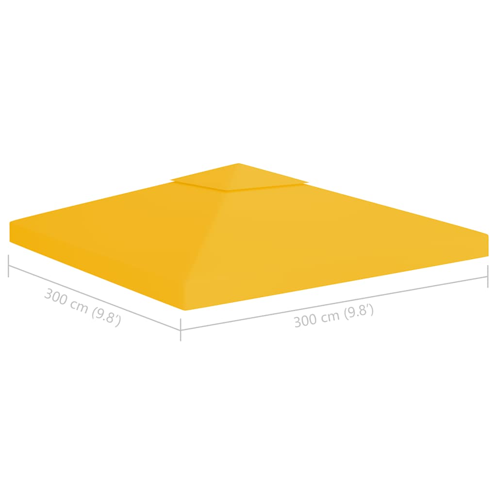 pavillontopdække i 2 lag 3x3 m 310 g/m² gul