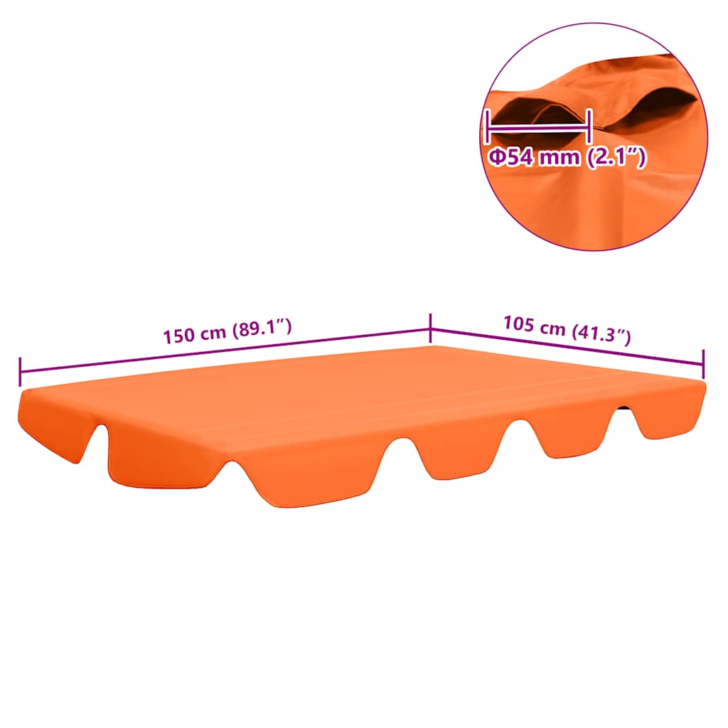 baldakin til havegynge 150/130x105/70 cm orange