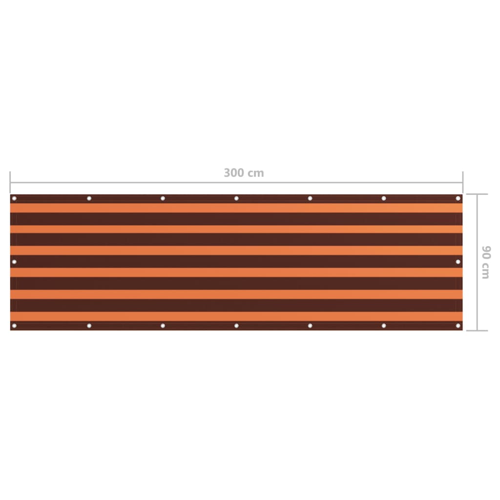 altanafskærmning 90x300 cm oxfordstof orange og brun