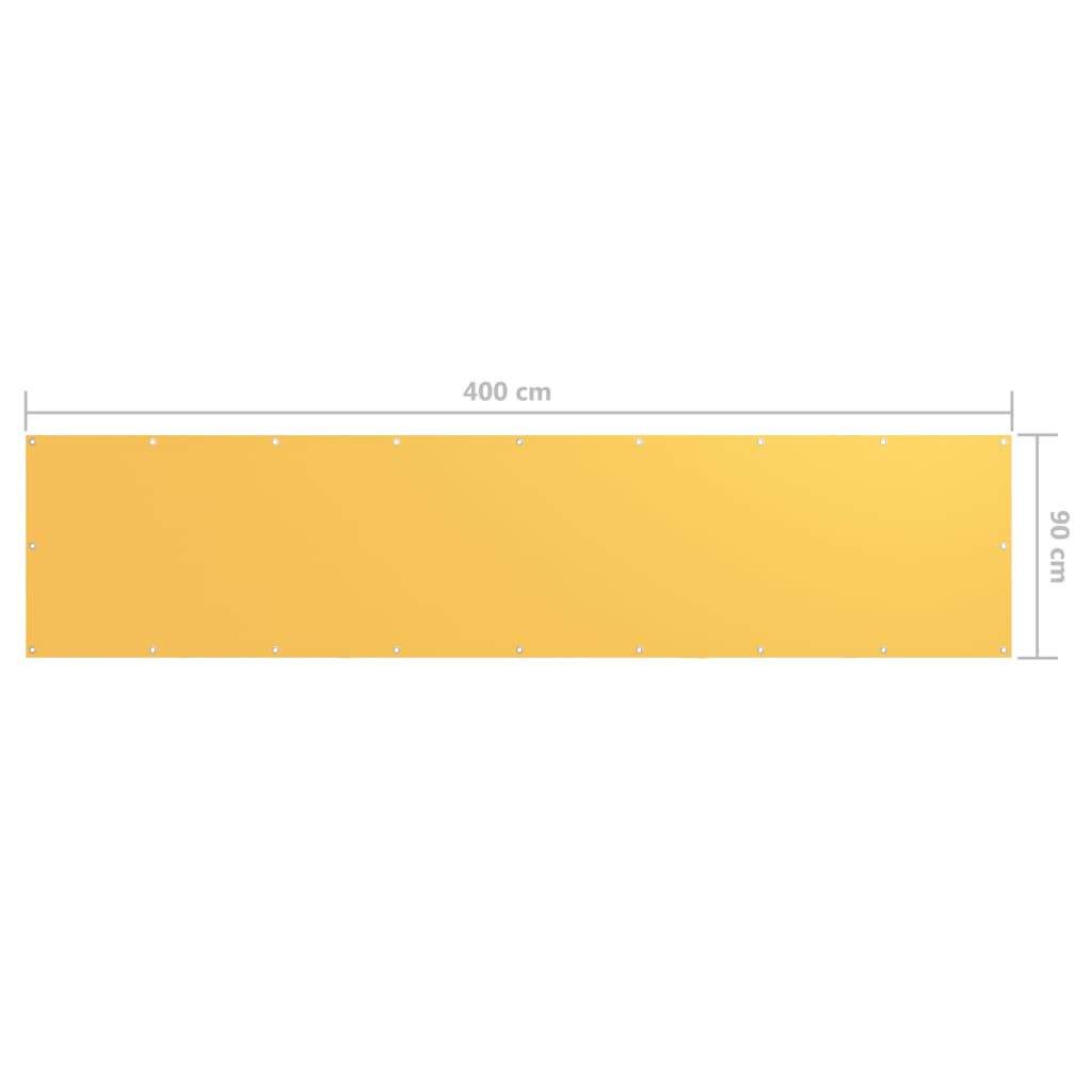 altanafskærmning 90x400 cm oxfordstof gul