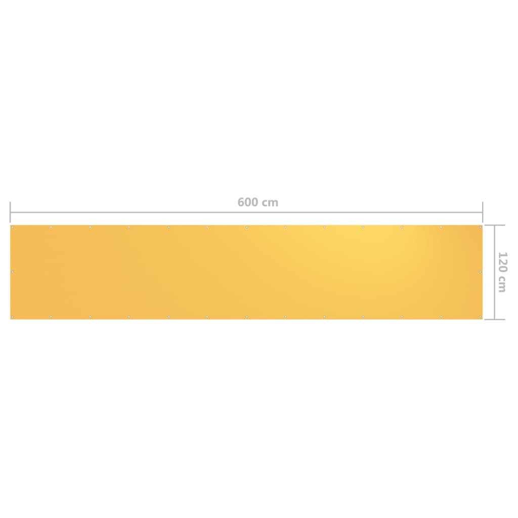 altanafskærmning 120x600 cm oxfordstof gul