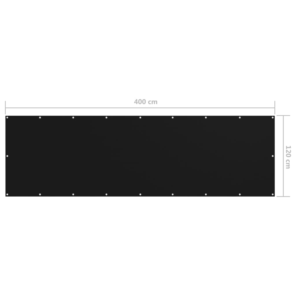 altanafskærmning 120x400 cm oxfordstof sort