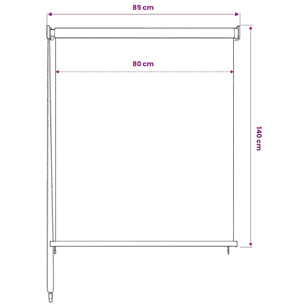 udendørs rullegardin 80x140 cm HDPE hvid