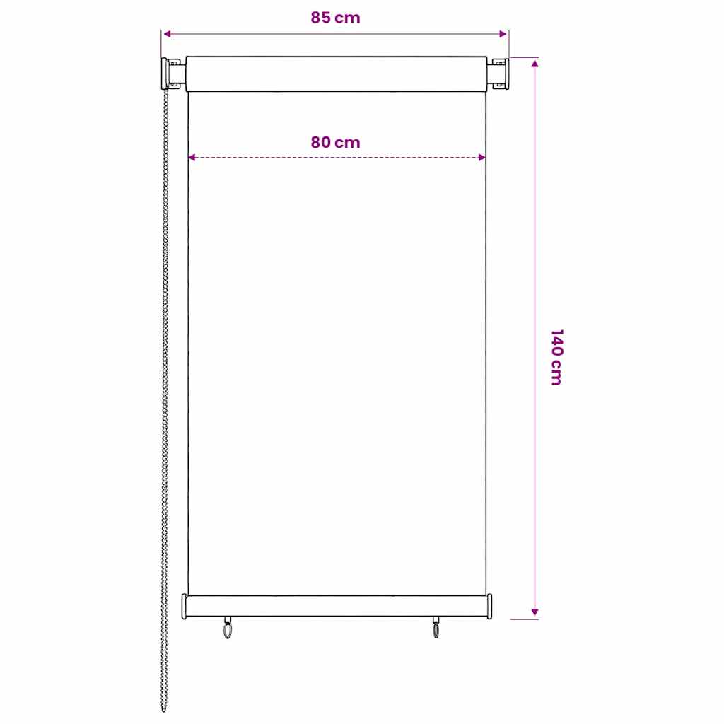 udendørs rullegardin 85 (B) x 140 (H) cm HDPE mørkegrøn