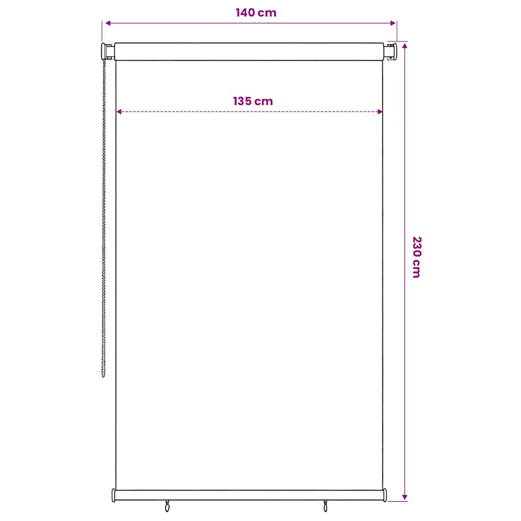 udendørs rullegardin 140x230 cm HDPE mørkegrøn