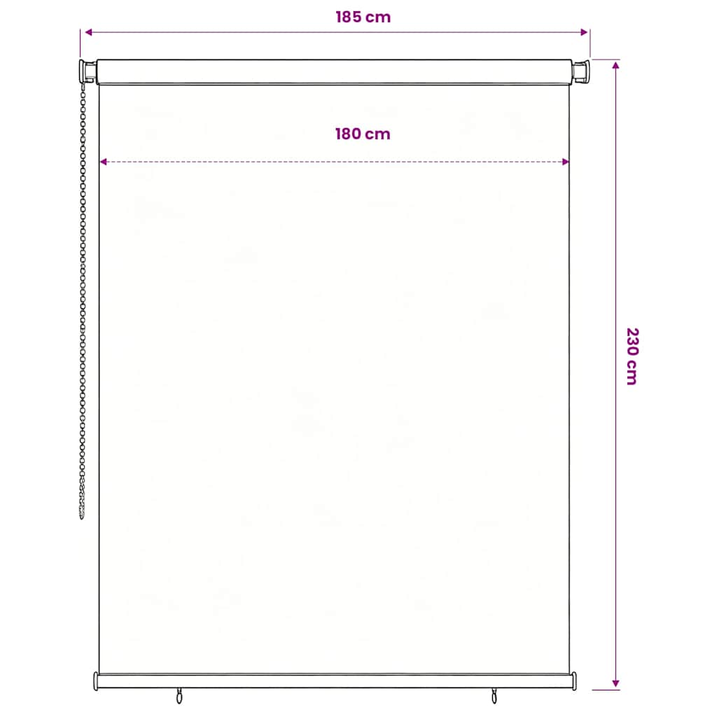 udendørs rullegardin 185 (B) x 230 (H) cm HDPE mørkegrøn