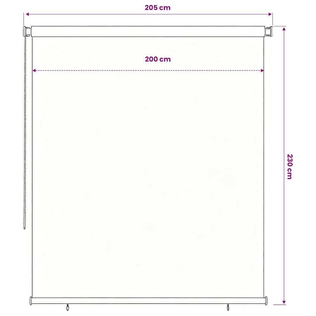 udendørs rullegardin 205 (B) x 230 (H) cm HDPE mørkegrøn