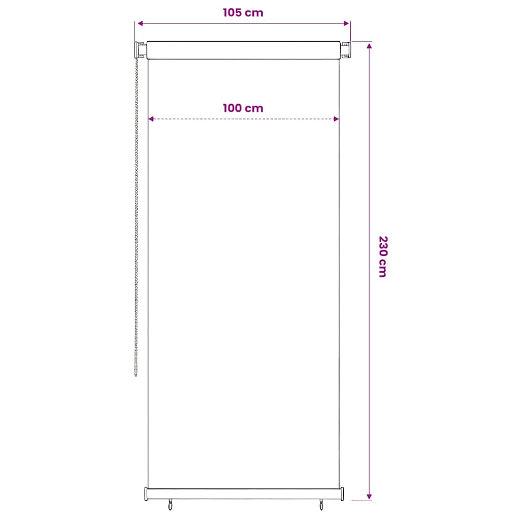 udendørs rullegardin 105 (B) x 230 (H) cm HDPE blå