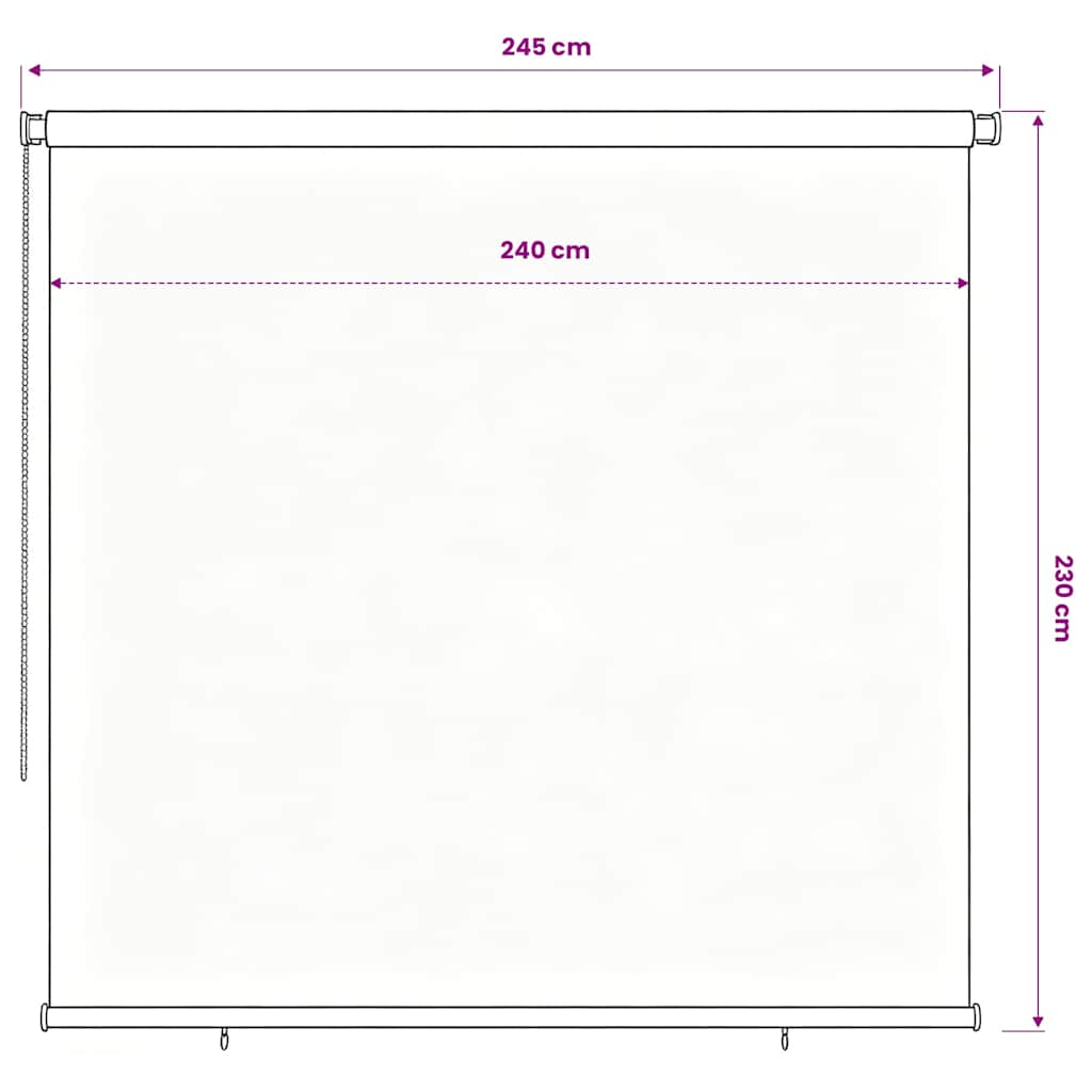 udendørs rullegardin 180x230 cm HDPE blå