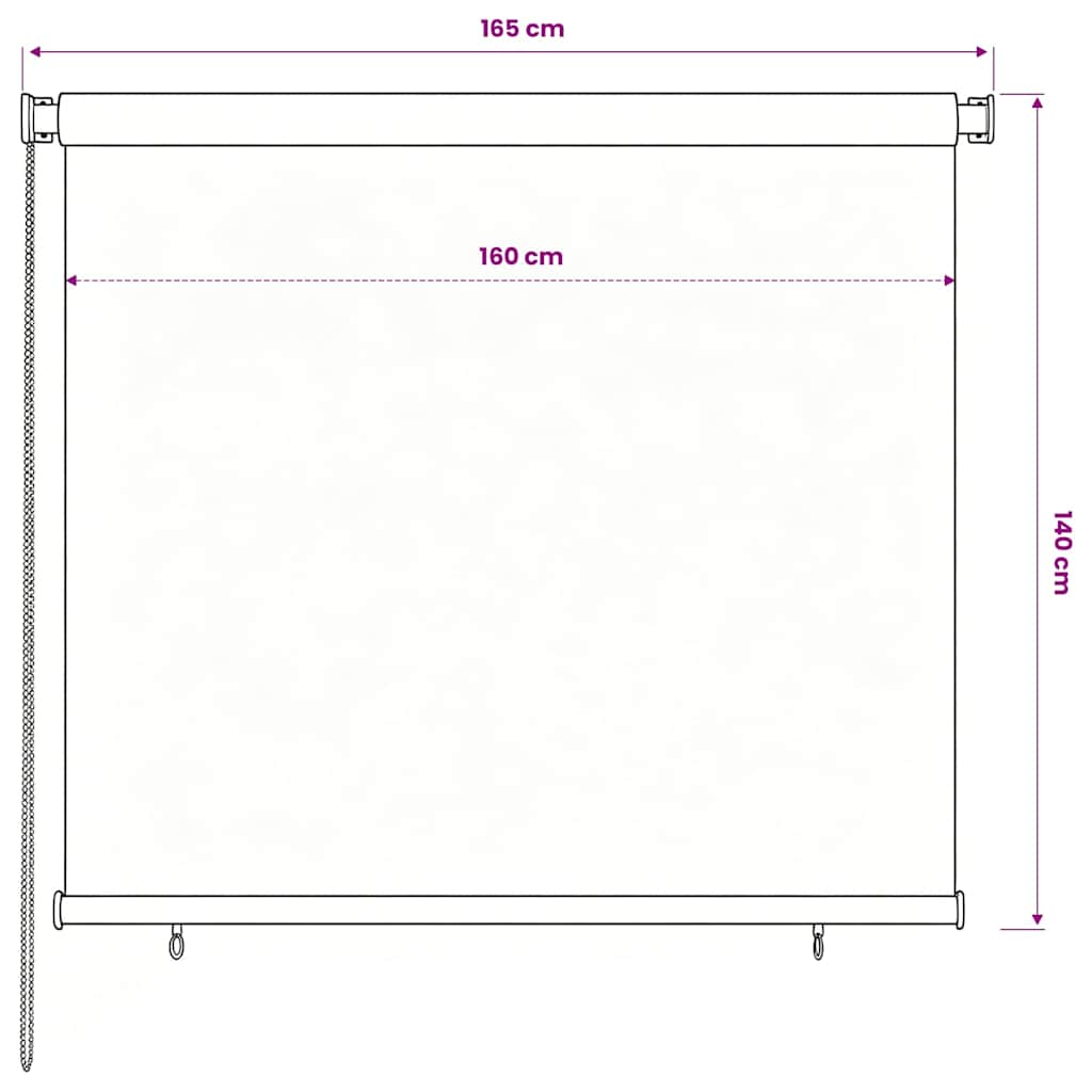 udendørs rullegardin 160x140 cm HDPE brun