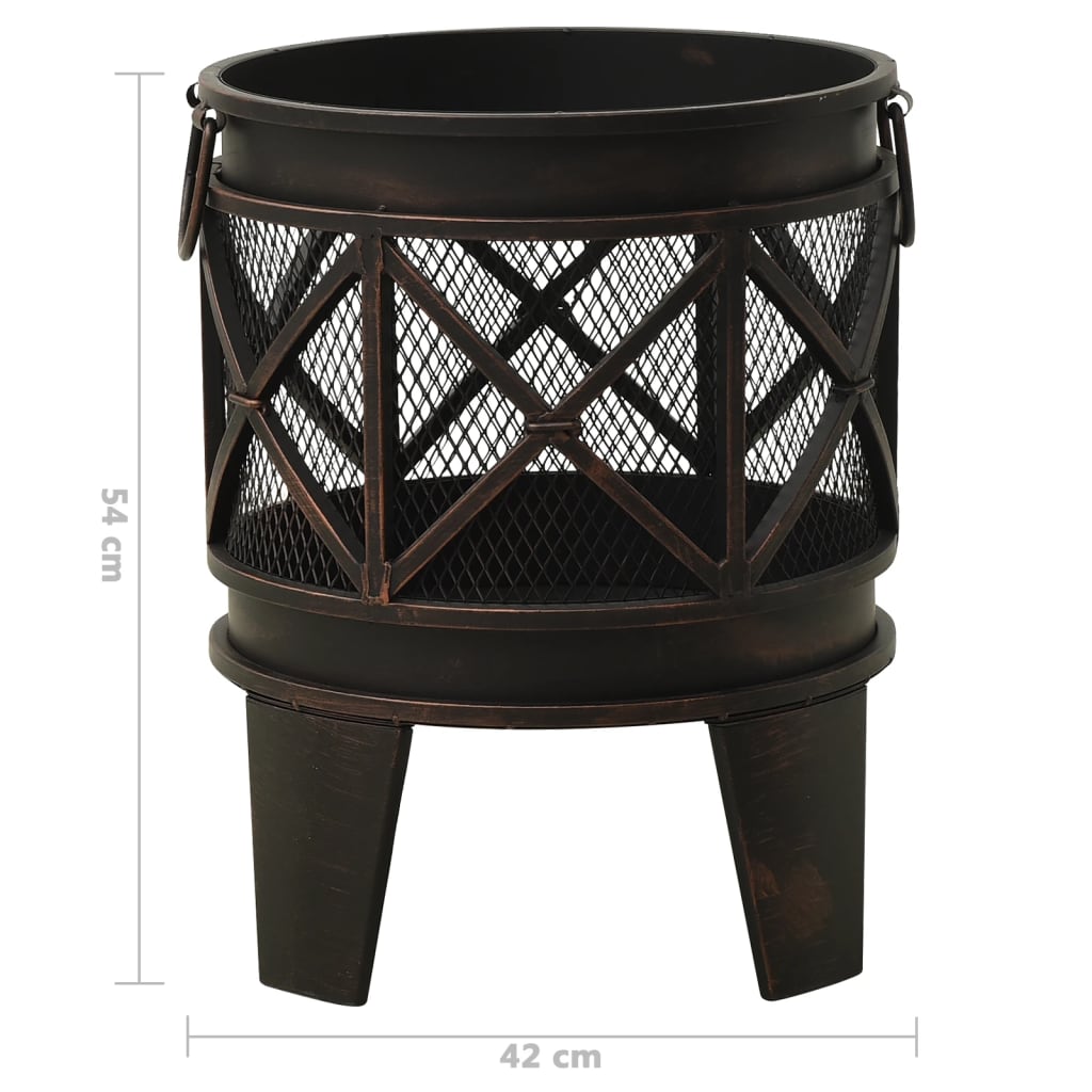 bålfad med ildrager 42x54 cm stål