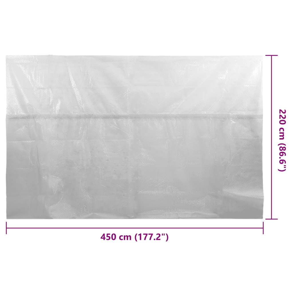 flydende solopvarmet poolovertræk 450x220 cm PE grå